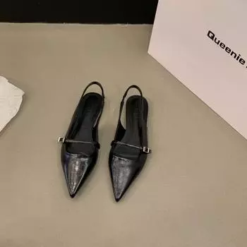 Flat-bottomed bag head sandals women s 2025 summer new retro fashion one-word buckle with casual beach women s sandals 35 абрикосовый