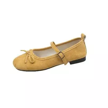 Flat-bottomed ballet shoes women s summer new bow Mary Jane shoes monochrome light mouth casual shoes 35