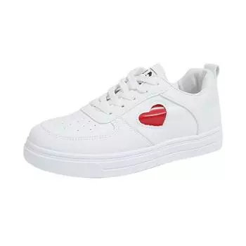 Flat-bottomed fashion little white shoes spring new love casual single shoes student lace-up women s board shoes 36