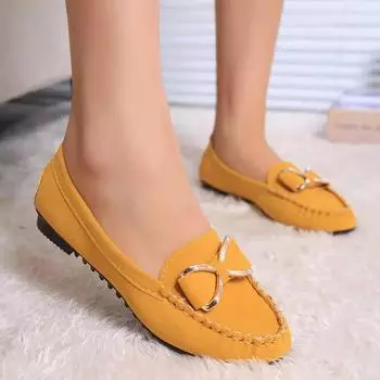 Flat-bottomed fashion single shoes women s spring flat-heeled casual beanie shoes bow women s shoes driving work shoes 35