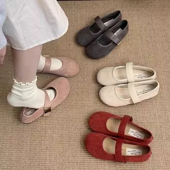 Flat-bottomed small single shoes women s shoes women s shoes spring and autumn 2025 spring French Mary Jane ballet evening shoes 35 красный