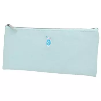 Flat embroidered pencil soda [Pen pouch] case/cream