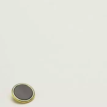 Flat gold and silver edge black button small fragrance simple style suit sweater button metal accessories jacket button 1 #[15mm flat imitation gold black]