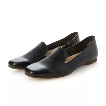 Flat Loafers Square Soft Loafers 1650 Black Smooth cm 2E [IK Plus] Women s 23.5