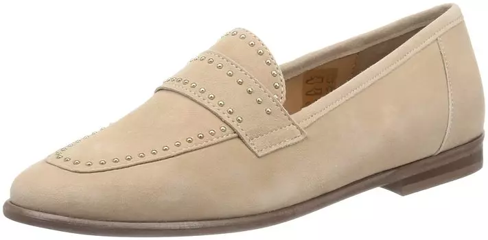 Flat Loafers Studded Loafers Beige cm 2E [Marion] Women s 23.0 бежевый