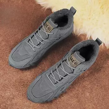 Flat Male Winter Shoes Casual Men s Snow Boots Cotton Shoe High Quality Footwear Anti Slip Warm Cold Proof Waterproof Fleece Fur 39