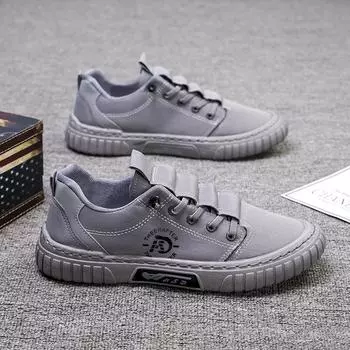 Flat men s shoes 2025 new breathable lightweight fish silk cloth trend one pedal fashion breathable casual men s board shoes 39 чёрный