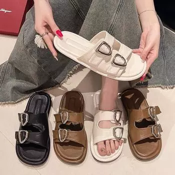 Плоские сетчатые красные сандалии женские летние модные 2024 новые пляжные шлепанцы для беременных женщин 35 бежевый