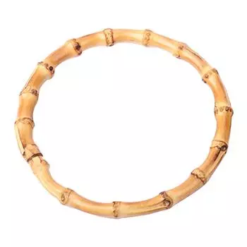Flat Round Shape Bag Purse Handle Practical Bamboo Bag Handle DIY Handle Replacements for Handmade Beach-Bag Purse Bag D2