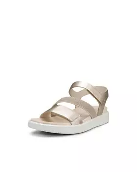Flat Sandals Float PURE WHITE GOLD cm 3E [Echo] Women s 25.0