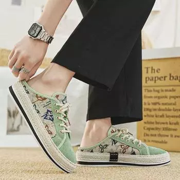 Flat Sandals Man Casual Shoes Summer With Korean Style Comfortable Slippers For MenMascullino Rubber Clappers 2024 Eva Cheap 39