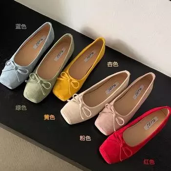 Flat shoes French bow women s shoes red small single shoes ballet shoes spring and summer new ladyshoes soft-soled shoes women 35 красный