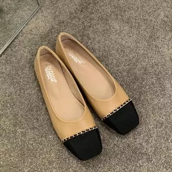 Flat Shoes Women s Autumn New Shallow Mouth Versatile Grandma Single Shoe Luxury Leather Suede Multiple Woman s Shoes Zapatos 35