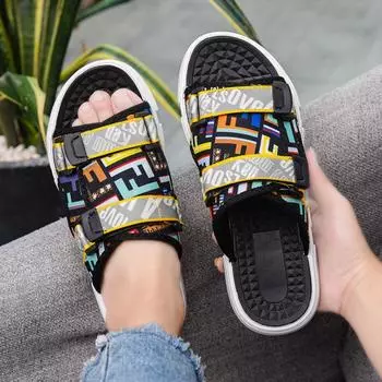 Flat Slides House Walk Around Home Summer Male Slipper Indoor Cheap Shoes 2025 New In Clappers 2024 Original Style Men s Shoe 39