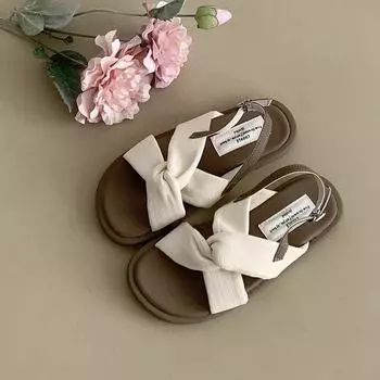 Flat-soled sandals women s versatile fashion new casual cross with soft-soled flat-heeled sandals 35