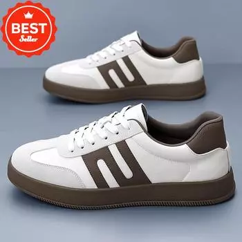 Flat Sports Shoes Lacing Up Fashion Round Head Rubber Soles Summer and Autumn Casual Everything Selling New Men s Shoes 38 белый