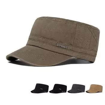 Мужская шляпа с плоским верхом, британская винтажная кепка, капитанская кепка, козырек, кадетская учебная кепка хаки