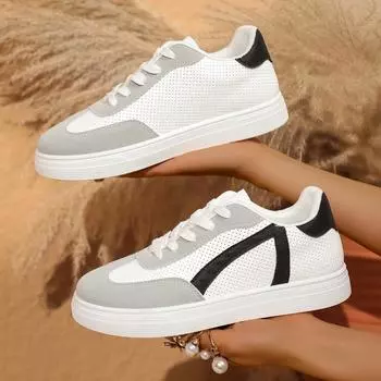 Flat White Women s Shoes 2025 New Spring and Summer Breathable Hundreds of Students Sports Casual Board Shoes 36 белый