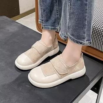 Flat Women s Shoes Suede Casual Walking Fall New Brand 2024 Trend Designer Comfortable Casual Shoes for Women Zapatos 35 хаки