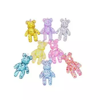 Flatback DIY Making Craft Bear Keychain Little Bears Pendant DIY Drop Necklace Bracelets Charm blue