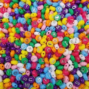 Flatback Necklace Bracelet Jewelry Making Pendant 50PCS 10mm Letter DIY for Loose Beads Wholesale