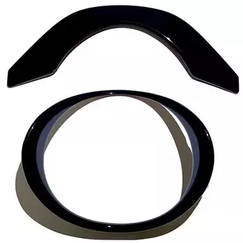 Flatland New Vezel RV3 RV4 RV5 RV6 Interior Custom Parts Accessories Steering Panel Steering Garnish, Set of 2 (Piano Black)