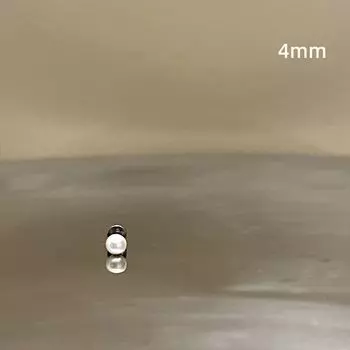 Flats Medical Titanium Steel Ear Studs Pearl 4mm pearl 1 titanium steel