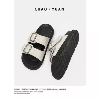 Flats Platform Women Slippers Casual Walking New Shoes Cozy Dress Sandals 2024 New Summer Beach Fashion Slides Femme Flip Flops 35 чёрный
