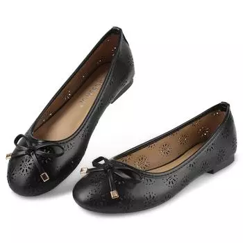 Flats Shoes Women Breathable Summer Women Flats Leather Dress Shoes Comfortable Round Toe Slip on Flats with Breathable Eyelets 38