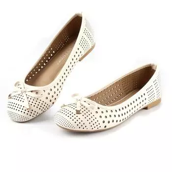 Женские туфли-балетки удобные с бантом и кружевом дышащие балетки для женщин-35044 7