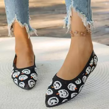 Flats Women Loafers Shoes Shallow Fashion Knitting Walking Shoes New 2024 Autumn Brand Casual Dress Shoes Soft Lightweight Flats 36 бежевый
