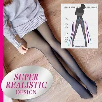 Flawless Legs Fake полупрозрачные теплые флисовые колготки