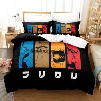 FLCL Alternative Bedding Set Single Twin Full Queen King Size Bed Set Aldult Kid Bedroom Duvetcover Sets 3D Anime Bed Sheet Set 70x133cm 2pcs