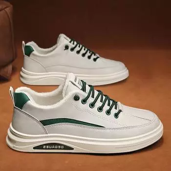 Fleece and cotton board shoes men s platform white shoes casual shoes student sports men s shoes tide winter 39