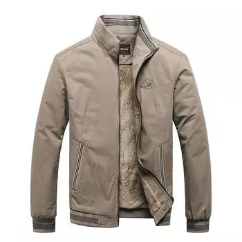 Fleece Autumn Winter Men Jackets Cotton Casual Solid Cargo Fashion Thick Warm Coats Men s Jacket XL зелёный