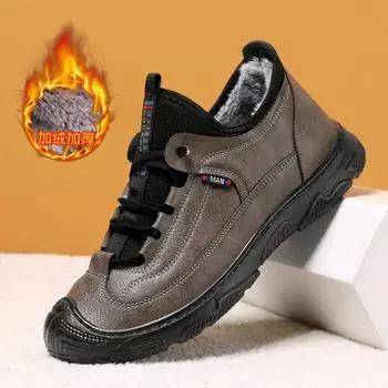 Fleece dad cotton shoes 2025 winter warm middle-aged and elderly cotton boots Northeast snow boots Foreign trade casual shoes men 39