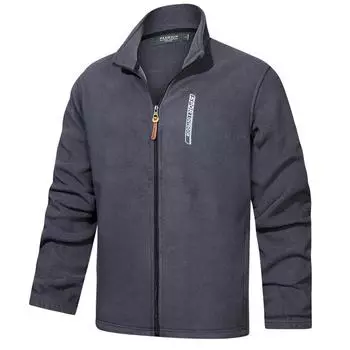 Fleece Jacket Men s Autumn and Winter Warm Polar Fleece Jacket Loose Sweater Cardigan Plus Velvet Padded Collar Jacket M