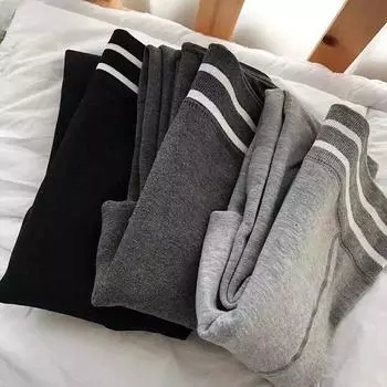 Флисовые леггинсы женские, серые, с высокой талией, для йоги, осень-зима, повседневные, из плотного бархата, теплые, хлопковые, уличная одежда One Size чёрный