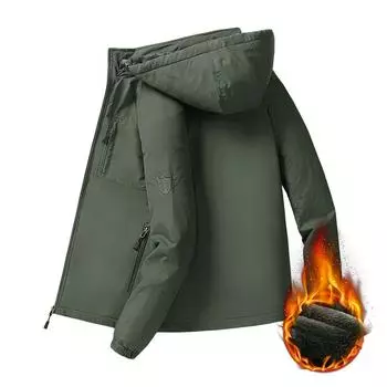 Fleece Thickened Jacket Men s Jacket Cotton Clothes Men s Loose Stand-up Collar Jacket Autumn and Winter M