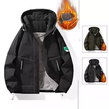 Флисовая утолщенная мужская молодежная куртка, мужская модная брендовая крутая красивая осенне-зимняя одежда, флисовый японский трендовый топ M