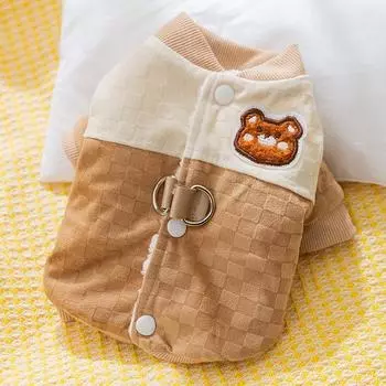 Fleece warm pet cotton-padded clothes for kittens in autumn and winter can be towed thickened than bear dog pet cat clothes in winter XXL (recommended weight 15-10 kg)