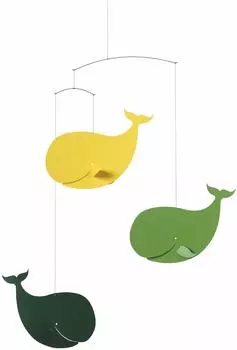 Flensted Mobiles Happy Whales подвесной мобильный телефон пластиковый зеленый/желтый - 22