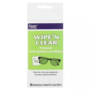 Flents, Wipe N Clear, quilted soft premium lens tissue, individually wrapped 20 sheets
