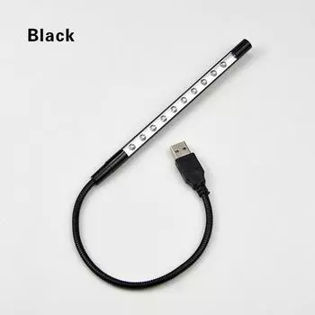 Flexible 10 LED USB Light Night Lamp for Keyboard Reading Notebook Laptop PC AVE чёрный