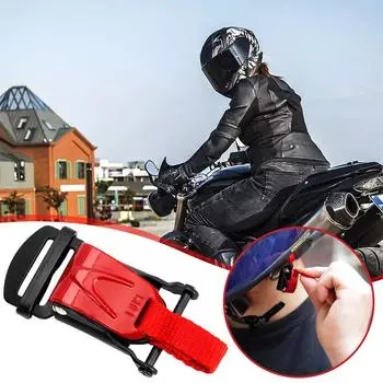 Flexible Chin Strap Clip - Motor Bike Helmet Buckles, Speed Sewing Clip For Motorcycle, Motocross Helmet Easy Secure Fasten P1U9 красный