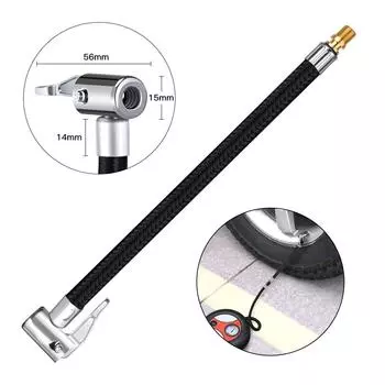 Flexible Stainless Steel Tire Valve Connection Tube Tube Air Chuck Air Adapter Car Locking Accessories Extension Pump G1U1