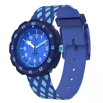 Flick Flak FPSP076 Синие часы [Swatch] CRISS-CROSS Для мальчиков синий