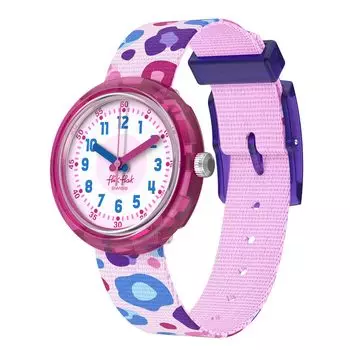 Flick Flak TIME TO ROAR FPNP166 Розовые часы [Swatch] для девочек розовый