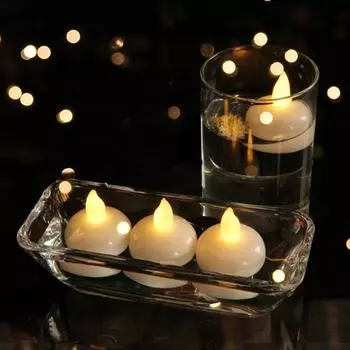 Flickering Flameless Waterproof Candles Lamp Floating On Water Led Plastic Battery Operated Tea Lights For Pool Spa Wedding