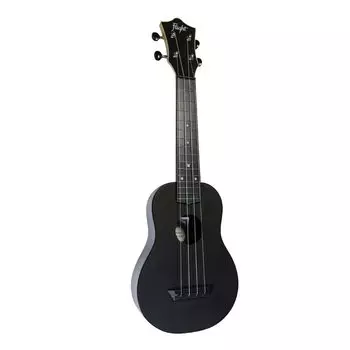 Flight Travel Ukulele Wood and ABS Resin Hybrid Ukulele Soprano Size Black TUS-35BK